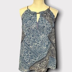 MNG | Women’s Sleeveless Relaxed Fit Bandana Printed Shirt Size Small S